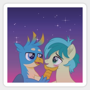 Gallus and Sandbar under the stars Sticker